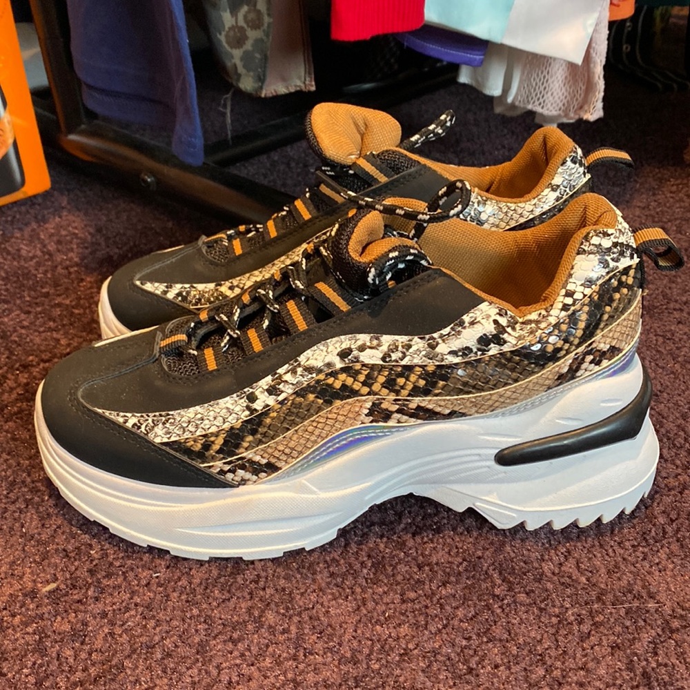 Snakeskin Platform Sneaker